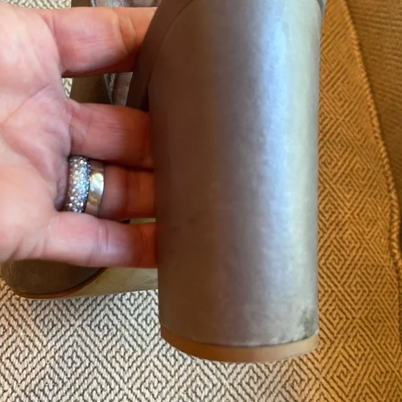 Steve Madden Gray Carnabi Block Heel Peep Toe Heels, 8M - Picture 8 of 10